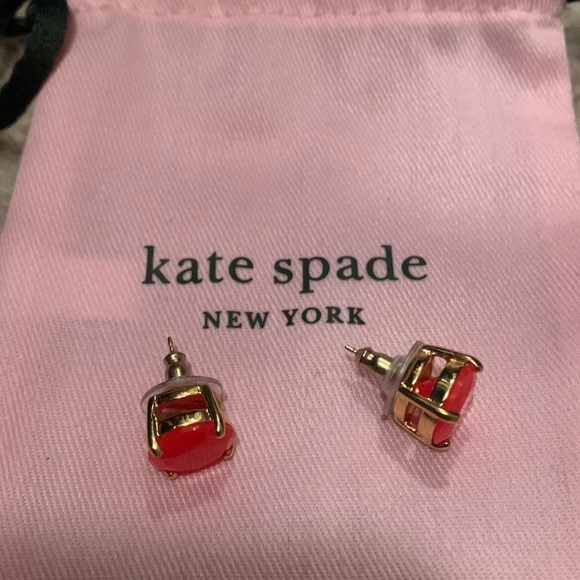 Kate Spade gumdrop stud earrings-bright pink/orange - Picture 1 of 2